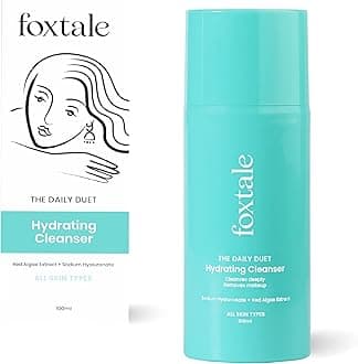 Foxtale Hydrating Face Wash with Hyaluronic Acid, Vitamin B5 for Women, Men | Pore Cleansing | Dirt Control | Makeup Remover | Cleanser For All Skin Types - 100 ml