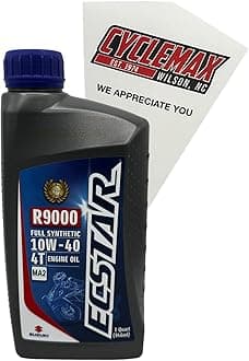 One Pack Compatible with Suzuki Ecstar R9000 Full Synthetic Engine Oil 10w40 990A0-01E40-01Q Contains One Quart and a Funnel