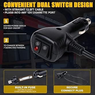 Xprite 18 White 7 Modes Traffic Advisor Emergency Warning Vehicle Strobe Light Bar Kit