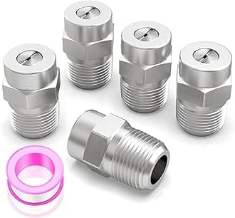 35 Degree Surface Cleaner Tips, 1/4 Inch NPT Male, 2.5 Orifice, 4000 PSI Threaded Spray Nozzles, Replacement for Water Gun, Water Broom and Surface Cleaner (5-Pack)