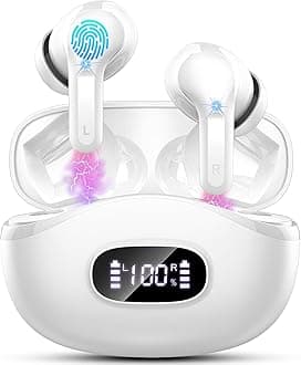 Wireless Earbuds, 2025 New Bluetooth 5.3 Headphones In Ear HIFI Stereo Wireless Headphones with 4 ENC Mic/Noise Cancelling Ear buds, IP7 Waterproof Running Earphones, 40H Playtime/USB-C/Touch Control