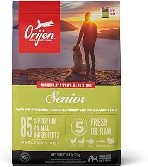 Senior Dry Dog Food 4.5 lb. Bag with Fresh Free-Run Chicken and Turkey, Wild-Caught Fish and NEST-Laid Eggs
