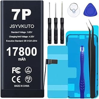17800mAh Battery for iPhone 7 Plus, New 0 Cycle Upgraded Higher Capacity Replacement Battery for iPhone 7 Plus with Full Set Repair Tool Kit, Model A1661 A1784 A1785