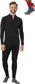 Merino.tech Merino Wool Base Layer Mens Set - Heavyweight, Midweight, Lite Merino Wool Thermal Underwear For Men Top, Bottom