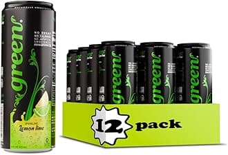 Green Lemon Lime - Sugar Free, No Calories, Naturally Sweetened with 100% Stevia Leaf Extract, Carbonated Soda, 12 Fl Oz each can - Pack of 12
