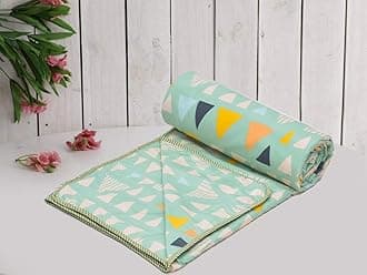 COZY FURNISH Super Soft Brushed Microfiber Cotton 3 Layer Breathable Single Dohar Lightweight Warm Bed Dohar 57X87(Inches) 144X220(CM) Flannel Dohar Throws for Bed, Green| TC - 144