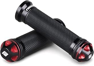 NIBBI Motorcycle Hand Grips, Racing CNC Aluminum & Soft Rubber Handlebar,7/8" Handle Grips for ATV GY6 Scooter