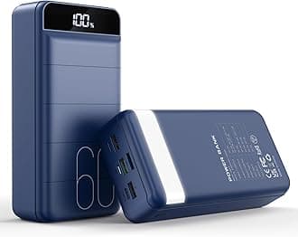 Portable Charger 60000mAh Power Bank - 22.5W Fast Charging Battery Pack USB C with 4 Outputs & 3 Inputs LED Display, Huge Capacity External Cell Phone Charger for iPhone, Samsung, Travel, Camping