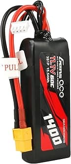 Gens ace 3S Lipo Battery 11.1V 1400mAh 60C Lipo Battery with XT60 Plug for 1/14 1/16 RC Cars