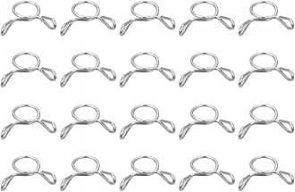 uxcell Fuel Line Hose Clips, 20pcs 7mm ID Fit 8-8.5mm OD Hose 304 Stainless Steel Water Pipe Air Tubing Spring Hose Clamps for Motorcycle Scooter