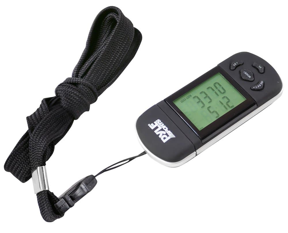 Smart Step Counter Digital Pedometer - Walking Running Sport Step Tracker w/ 3D Sensor, LCD Screen, USB, Lanyard Strap, Battery - Accurate Distance, Calorie Burned, Exercise Time - Pyle PCLRMU2.5