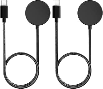 USB C Charger for Samsung Galaxy Watch 7/6/6 Classic/5/5 Pro/4/4 Classic/3/Active 2, (2 Pack) Upgrade Nylon Galaxy Watch Charger Cable
