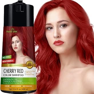 - Hair Dye Shampoo 3 in 1 Hair Color Shampoo for Women & Men for Gray Hair Coverage for Instant coloring Champu Para Canas Mujer PPD Free (Cherry Red)
