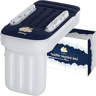 Snoozy Toddler Airplane Bed - Airplane Seat Extender for Kids, with Carry Bag, Manual Pump and Seat Belt, Toddler Travel Essentials