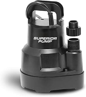 Superior Pump 91016 Oil-Free Thermoplastic Utility Pump, 1/6 HP, Black