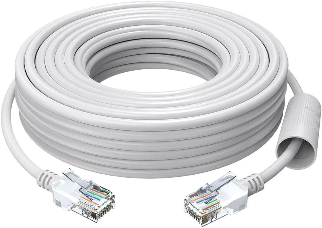 Cat5e Ethernet Cable 60ft High Speed Network RJ45 wire cord 8 pin 1000Mbps 155Mhz in Wall,Outdoor,Weatherproof for POE Security Cameras system,PoE switch,internet router,computer
