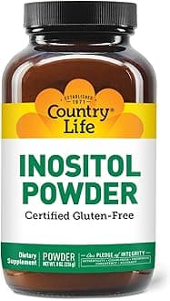 Country Life Inositol Powder 1100mg, 8 oz, Certified Gluten Free, Certified Vegan