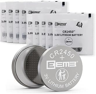 EEMB 10 PACK CR2450 Battery 3V Lithium Battery 2450 Button Coin Cell Batteries DL2450, ECR2450, BR2450 for Watch Tea Lights Votive Candles Alarm System Car Key Fob Remote Control Toys Games