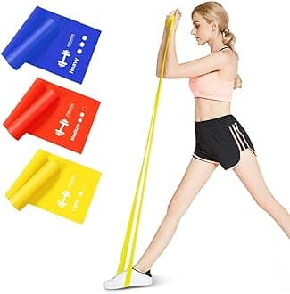 Fitlastics Resistance Bands 4FT Long, 25lbs Resistance for Strength Training, Stretching, Pilates, Yoga Exercises Home Fitness Workouts for Men/Women