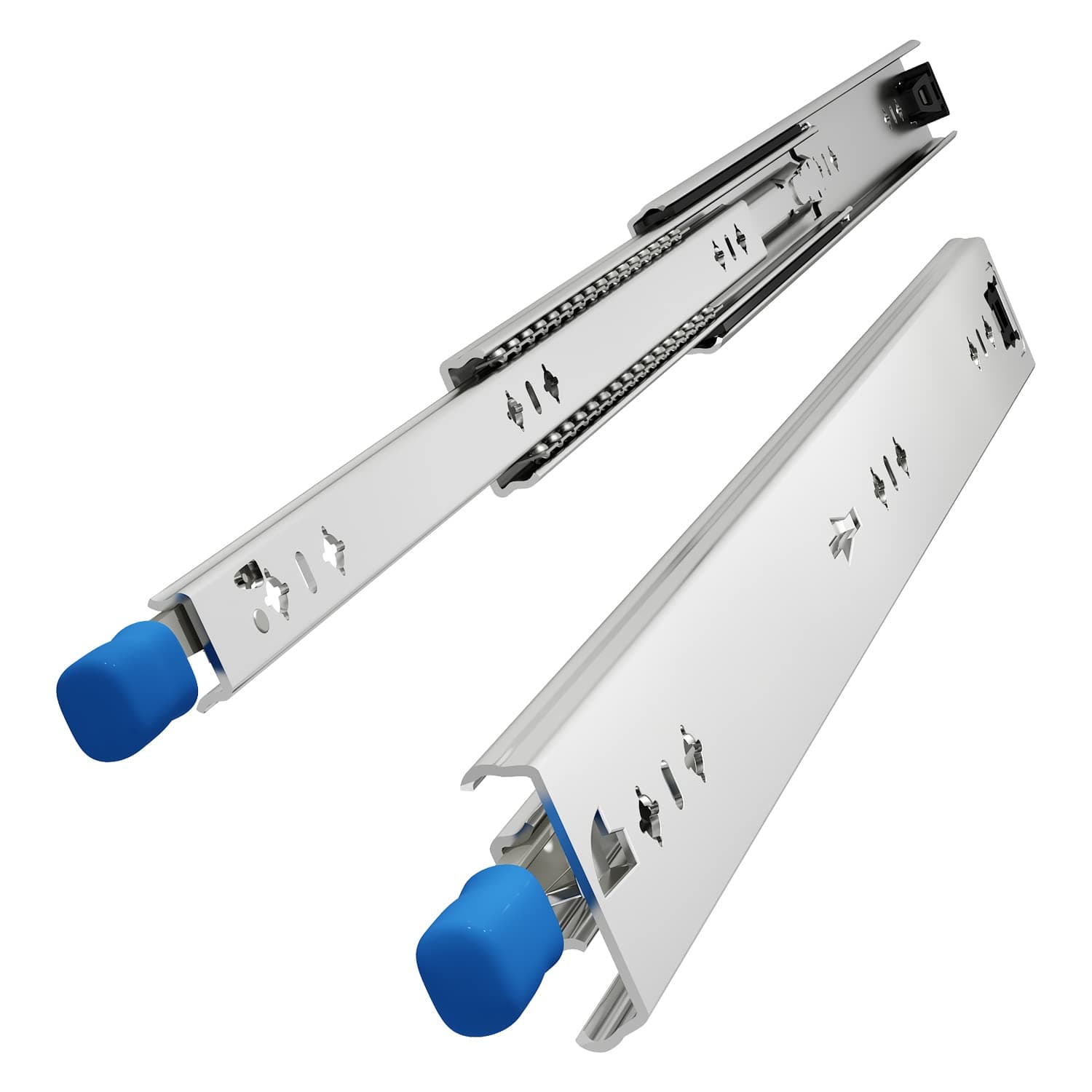 20" Heavy Duty Drawer Slide with Lock #D53, 2" Width Up to 125lb Load Capacity, 3-Fold Full Extension, Ball Bearing Lock-in & Lock-Out, Side Mount, 1-Pair