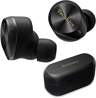 Technics Premium Hi-Fi True Wireless Bluetooth Earbuds with Advanced Noise Cancelling, 3 Device Multipoint Connectivity, Hi-Res Audio + Enhanced Calling Wireless Earbuds - EAH-AZ80-K (Black)