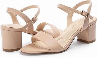 Classic Block Heel Sandals for Women, Comfortable Open Toe Low Chunky Heels [Size Runs Small, 1 Size Up]
