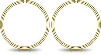 LUCKYJEWUSSmall Gold Sterling Silver Huggie Hoop Earrings for Women Cartilage Nose Helix Tragus (Gold, 10mm 22 gauge / 1 pair)