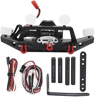 Off-Road Winch Bumper with Electric Winch Controller Light Bar and Mount for TRX4 SCX10 II 。 。