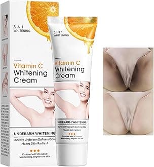 Skin Whitening Cream for Body,Lightening Cream for Intimate Areas and Bleaching,Vitamin C Dark Spot Remover Corrector for Neck,Armpit,Underarm,Elbow,Inner Thigh and Knees,Bikini,1.76oz