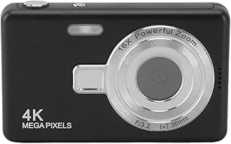 Digital Camera, 50MP 1080P Point and Shoot Digital Camera with 2.4in TFT Screen, 16X Zoom, Auto Focus, Portable Compact Design, for Photography Travel Vlog (Black)