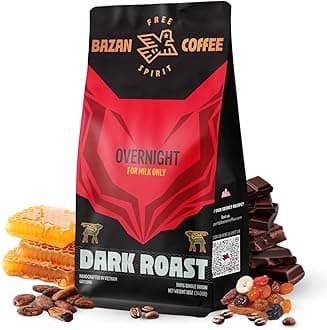 BAZAN COFFEE Vietnamese Strong Coffee, Premium Robusta & Arabica Ground, Full-Bodied Dark Roast, Smooth & Low Acidity, Ideal for Milk Drinks & Home Baristas, Bold Espresso Flavor, 12oz Bag, Overnight Blend