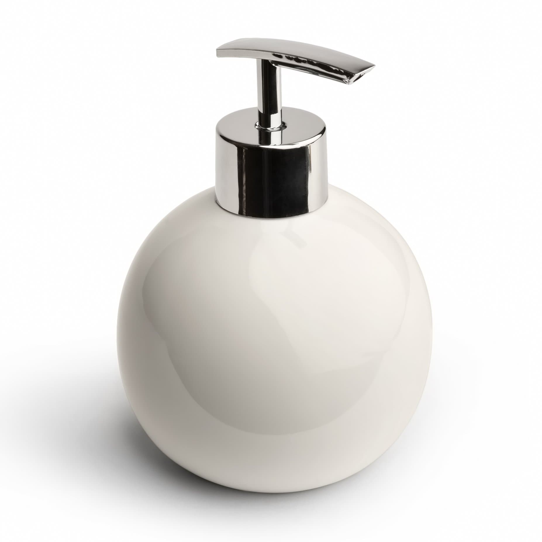 Laguna Bathware Ceramic Rust-Proof Plastic Pump Head with Chrome Finish Soap Dispenser, White