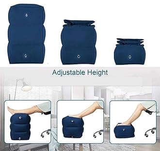 HALAMODO Travel Pillow Inflatable Travel Pillow Foot pad Airplane Bed car Height Adjustable Flight Sleep Rest Pillow Foot pad (Blue)