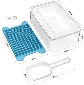 Mini Ice Cube Tray for Freezer: Small Ice Trays for Freezer with Bin - 135×4PCS Easy Release Nugget Ice Tray - Crushed Ice Tray with Ice Container