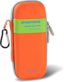 Empty Hard-Shell Carry Case for EpiPen, Ultra Slim Holder for 2 Epi Pen Auto-Injectors, High-Visibility, Splash Resistant, Compact Travel Size for First Responder & Allergy Sufferer (GR)