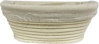 eoocvt Agile-shop Oval Long Banneton Brotform Bread Dough Proofing Rising Rattan Handmade Basket & Liner (8.2)