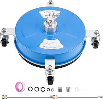 14" Pressure Washer Surface Cleaner with 4 Wheels, Stainless Steel Surface Cleaner for Pressure Wahser, Power Washer Surface Cleaner for Concrete, Patio, Sidewalk, Deck and Driveways-Blue