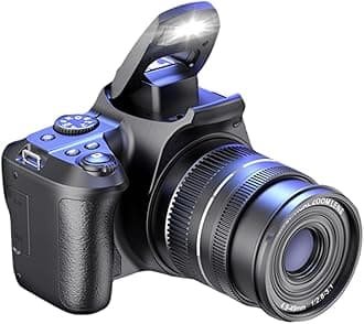 4K Digital Camera, 40X Zoom, 64MP WiFi Touch Screen Vlogging Camera with Flash, 3in Screen, PC Webcam
