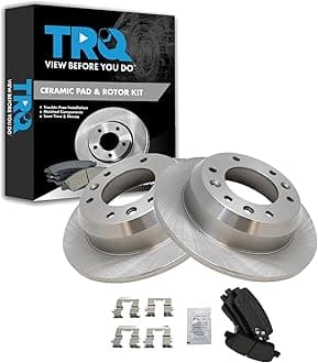 TRQ Rear Brake Pad and Rotor Set Ceramic Rotors Compatible with 2007-2008 Hyundai Entourage 2007-2012 Kia Sedona
