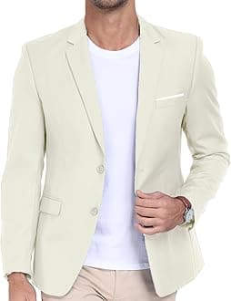 Mens Suit Jacket Slim Fit Blazer for Men Business Suit Blazer Lightweight Casual Sport Coats for Daily Summer Wedding