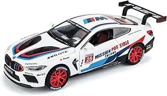 1:32 BMW M8 Thunder Toy Car Metal Pull Back Diecast Car with Openable Door and Sound Light, Gifts Toys for Kids【 White 】