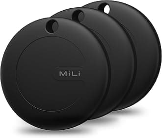 MiLi 3 Pack Key Finder Luggage Tracker, Play Sound & Direction, Works with Apple Find My(iOS Only), Apple MFi Certified Portable Bluetooth Tracker, Tracking Tag for Keys Suitcase Bags