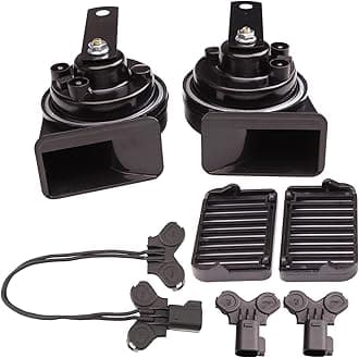 AOLIHAN Car Horn Loud Compatible with GM/Chrysler/Ford, 12V Waterproof Snail Horns 125db High/Low Tune (Horn with Plug for Ford)