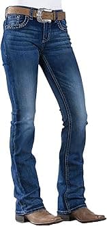 Women Bootcut Jeans 90s Mid Rise Straight Leg Stretchy Boot Cut Denim Pants Trendy