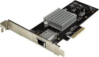 StarTech.com 1 Port 10G PCIe Network Card - 10GBase-T/NBASE-T - RJ45 Port - Intel X550 Chipset - Ethernet Card - Network Adapter - Intel NIC Card (ST10000SPEXI) Red