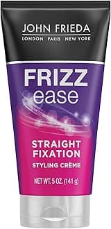 Frizz Ease Straight Fixation Styling Crème, Straightens Frizzy Hair with Milk Protein & Almond Oil, Sleek & Frizz-Free, with ThermaGuard Heat Protection Against Damage, 5 Oz
