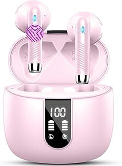 Wireless Earbuds, Bluetooth 5.4 Headphones NEW Wireless Headphones with 4 ENC Mic, 56H Bluetooth Earphones in Ear Noise Cancelling Deep Bass, Mini Ear Buds Bluetooth Earbuds IP7 Waterproof LED Display