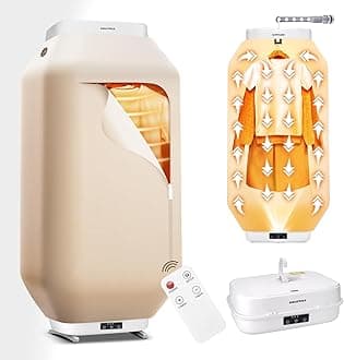 Portable Clothes Dryer - Upgrade Foldable Mini Clothes Dryer Machine with Adjustable Clamp Hanger, Hanging & Standing Design, Remote Control, Small Travel Dryer for Apartments, RV
