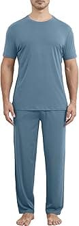 Men's Ultra Soft Bamboo Viscose Pajama Sets Lightweight Comfy Lounge Sleep Short Sleeve Pjs Sleepwear