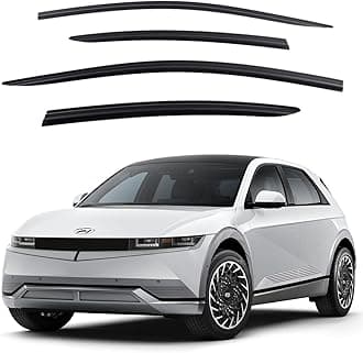 Safe Smoke Window Visor Sun Rain Vent Guard 4 Pcs Set Compatible with 2022~ IONIQ 5 Electric Out Channel Visor